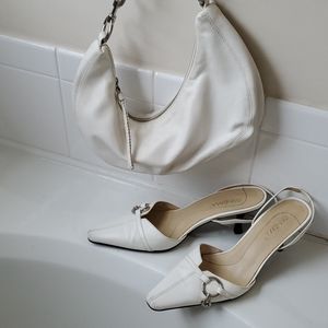 Ipanema white shoes with matching white sling purs